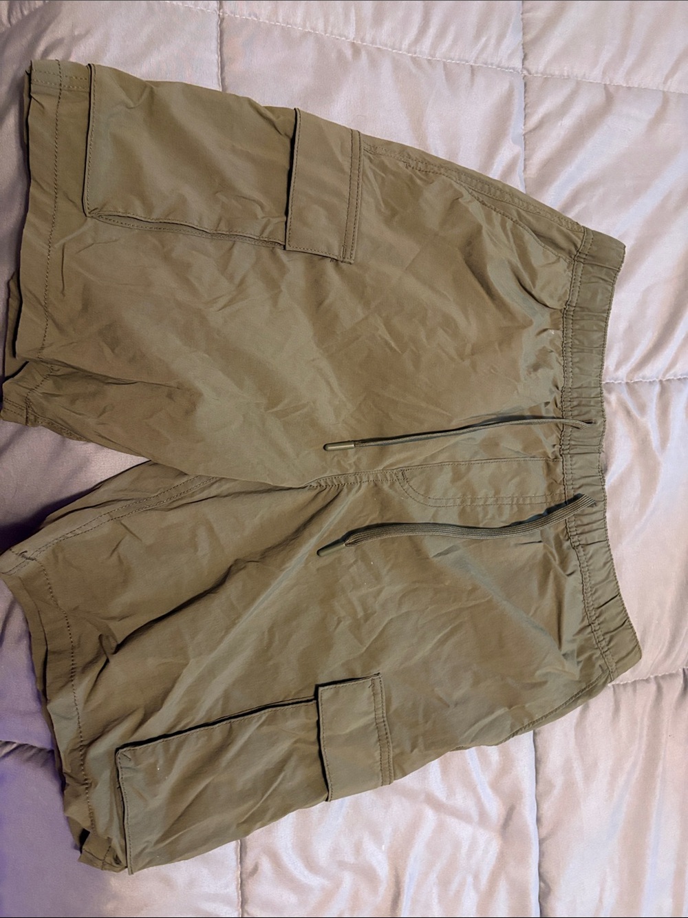 H&M Olive Green Cargo Drawstring Shorts